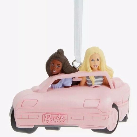 BARBIE Christmas Tree Ornament Pink Corvette HALLMARK Ribbon Hanger NEW IN BOX - Picture 8 of 8
